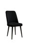 Hanah Home Juego de Sillas Vega - 4 Piezas, Negro, MDF 18mm, 46x92x45cm